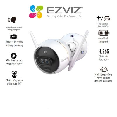 Camera Wi-fi EZVIZ C3X 2MP Ngoài Trời, Đàm Thoại 2 Chiều, Ghi Hình Màu Ban Đêm