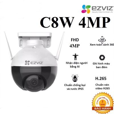 Camera Wi-fi EZVIZ C8W 4MP Ngoài Trời, Quay Quét 360 Độ, Đàm Thoại 2 Chiều, Ghi Hình Màu Ban Đêm